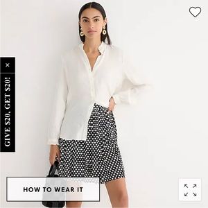 NWT JCrew Drapey ruffle trim shirt in ivory